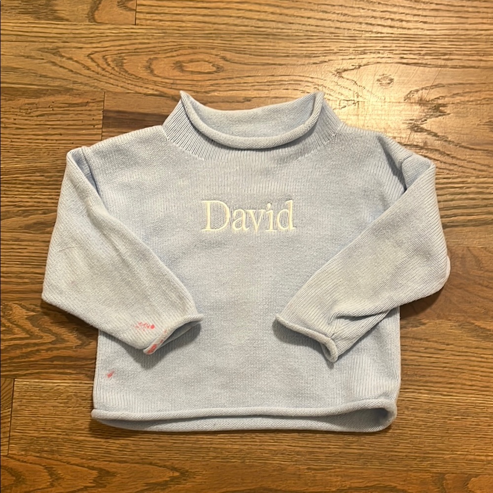Monogrammed “David” sweater 3T play condition